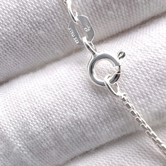 .925 Sterling Silver Moon and Lotus Flower Necklace - Picture 14 of 16